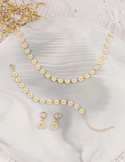 HANDMADE 3-PIECE YELLOW & WHITE FLOWER SET