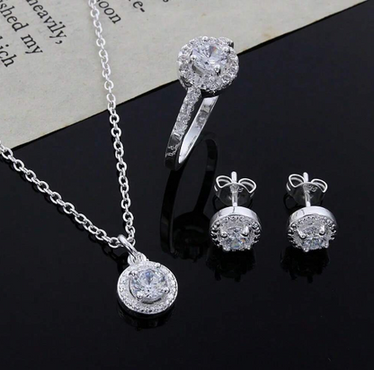 ELEGANT TRIO: 925 SILVER JEWELRY SET