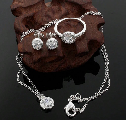 ELEGANT TRIO: 925 SILVER JEWELRY SET