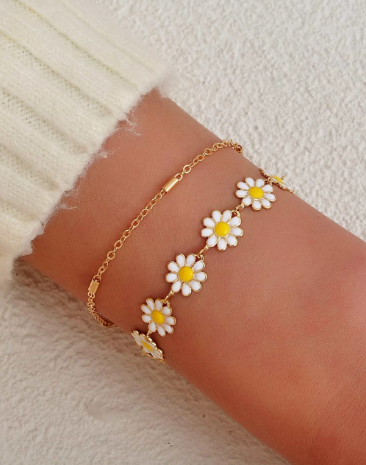 YELLOW FLOWER LAYERED BRACELET