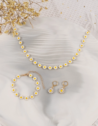 HANDMADE 3-PIECE YELLOW & WHITE FLOWER SET